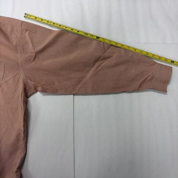 Brooks Brothers 346 Polo Shirt Men’s 17 - 4/5 Red White Check Non-Iron Cotton - Picture 7 of 8